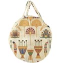 Egyptian Paper Papyrus Hieroglyphs Giant Round Zipper Tote View2