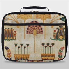 Egyptian Paper Papyrus Hieroglyphs Full Print Lunch Bag by Vaneshop