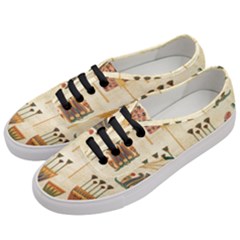 Egyptian Paper Papyrus Hieroglyphs Women s Classic Low Top Sneakers by Vaneshop