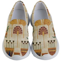 Egyptian Paper Papyrus Hieroglyphs Kids Lightweight Slip Ons by Vaneshop