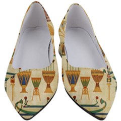 Egyptian Paper Papyrus Hieroglyphs Women s Block Heels  by Vaneshop