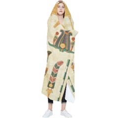 Egyptian Paper Papyrus Hieroglyphs Wearable Blanket by Vaneshop