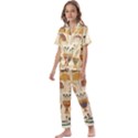 Egyptian Paper Papyrus Hieroglyphs Kids  Satin Short Sleeve Pajamas Set View1