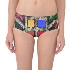 Acrylic Painting  Mid-waist Bikini Bottoms