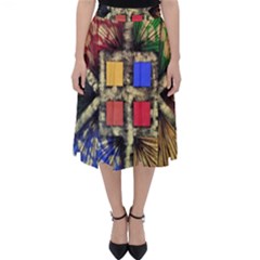 Acrylic Abstract Art Design  Classic Midi Skirt by Rbudhiya