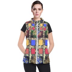 Acrylic Abstract Art Design  Women s Puffer Vest