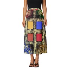 Acrylic Abstract Art Design  Classic Midi Chiffon Skirt by Rbudhiya