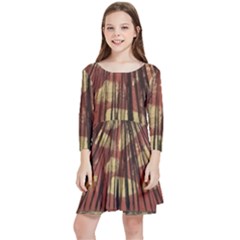 Acrylic Abstract Art Design  Kids  Quarter Sleeve Skater Dress by Rbudhiya