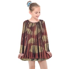 Acrylic Abstract Art Design  Kids  Long Sleeve Dress by Rbudhiya