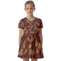 Acrylic Abstract Art Design  Kids  Short Sleeve Pinafore Style Dress by Rbudhiya