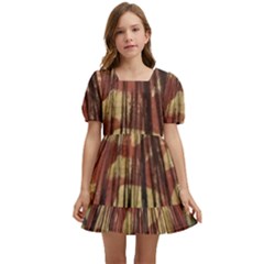 Acrylic Abstract Art Design  Kids  Short Sleeve Dolly Dress by Rbudhiya