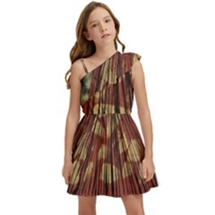 Acrylic Abstract Art Design  Kids  One Shoulder Party Dress by Rbudhiya