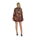 Acrylic abstract art design  Round Neck Long Sleeve Bohemian Style Chiffon Mini Dress View4