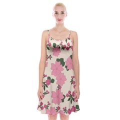 Floral Vintage Flowers Spaghetti Strap Velvet Dress by Dutashop