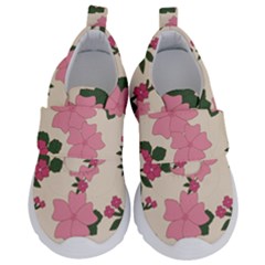 Floral Vintage Flowers Kids  Velcro No Lace Shoes by Dutashop