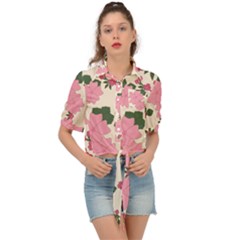 Floral Vintage Flowers Tie Front Shirt 