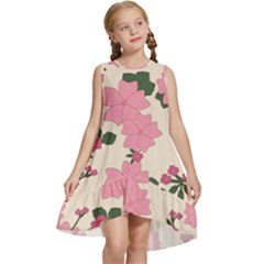 Floral Vintage Flowers Kids  Frill Swing Dress