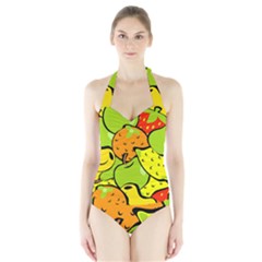 Fruit Food Wallpaper Halter Swimsuit by Dutashop