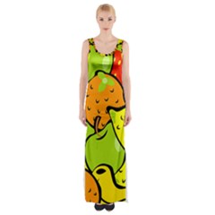 Fruit Food Wallpaper Thigh Split Maxi Dress by Dutashop