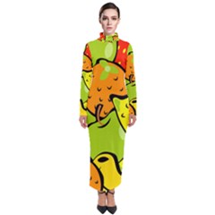 Fruit Food Wallpaper Turtleneck Maxi Dress by Dutashop