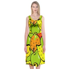 Fruit Food Wallpaper Midi Sleeveless Dress by Dutashop