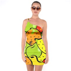 Fruit Food Wallpaper One Shoulder Ring Trim Bodycon Dress by Dutashop