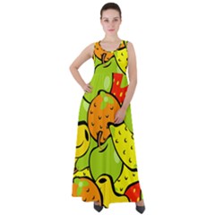 Fruit Food Wallpaper Empire Waist Velour Maxi Dress by Dutashop