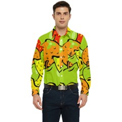 Fruit Food Wallpaper Men s Long Sleeve Pocket Shirt 