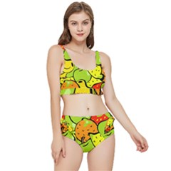 Fruit Food Wallpaper Frilly Bikini Set by Dutashop