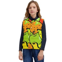 Fruit Food Wallpaper Kid s Short Button Up Puffer Vest	