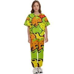 Fruit Food Wallpaper Kids  Tee And Pants Sports Set by Dutashop