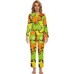 Fruit Food Wallpaper Womens  Long Sleeve Lightweight Pajamas Set by Dutashop