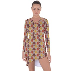 Sea Turtle Sea Life Pattern Asymmetric Cut-out Shift Dress by Dutashop