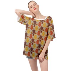 Sea Turtle Sea Life Pattern Oversized Chiffon Top by Dutashop