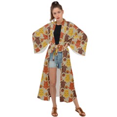 Sea Turtle Sea Life Pattern Maxi Kimono