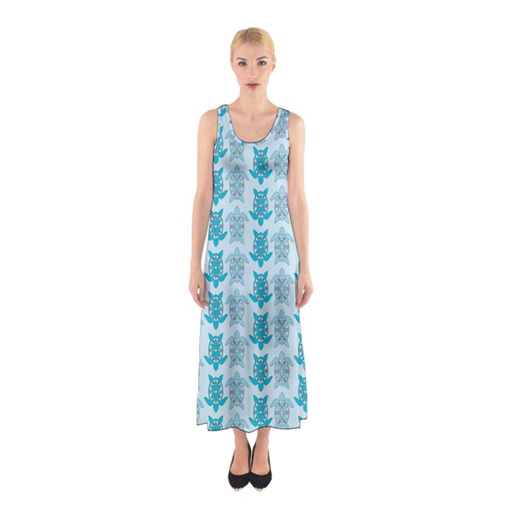 Sea Turtle Sea Animal Sleeveless Maxi Dress