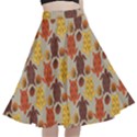 Sea Turtle Sea Life Pattern A-Line Full Circle Midi Skirt With Pocket View1