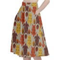 Sea Turtle Sea Life Pattern A-Line Full Circle Midi Skirt With Pocket View2