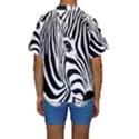 Animal Cute Pattern Art Zebra Kids  Short Sleeve Swimwear View2