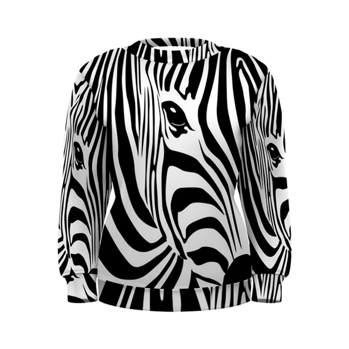 Animal Cute Pattern Art Zebra Women s Sweatshirt