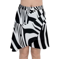 Animal Cute Pattern Art Zebra Chiffon Wrap Front Skirt by Amaryn4rt