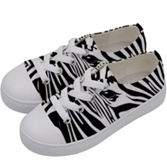 Animal Cute Pattern Art Zebra Kids  Low Top Canvas Sneakers by Amaryn4rt