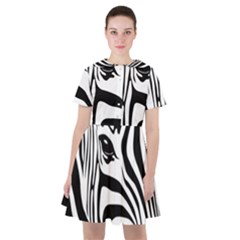 Animal Cute Pattern Art Zebra Sailor Dress by Amaryn4rt