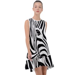 Animal Cute Pattern Art Zebra Frill Swing Dress by Amaryn4rt