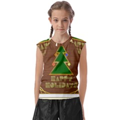 Art Deco Holiday Card Kids  Raglan Cap Sleeve Tee by Amaryn4rt