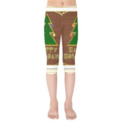 Art Deco Holiday Card Kids  Capri Leggings  by Amaryn4rt