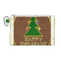 Art Deco Holiday Card Canvas Cosmetic Bag (large) by Amaryn4rt