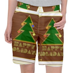 Art Deco Holiday Card Women s Pocket Shorts by Amaryn4rt