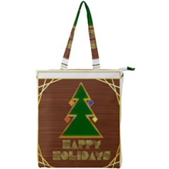 Art Deco Holiday Card Double Zip Up Tote Bag