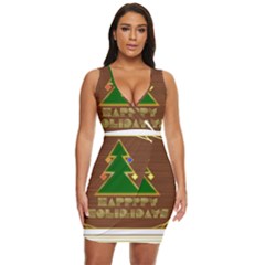 Art Deco Holiday Card Draped Bodycon Dress